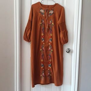 Boho embroidered dress